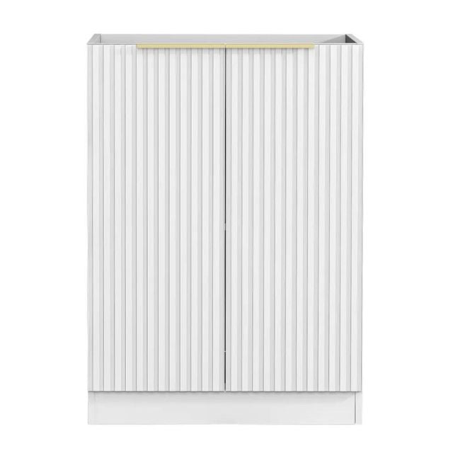 Otti Noosa Fluted White 1060mm Laundry Cabinet Set Include Double Door Freestanding Cabinet - The Blue Space