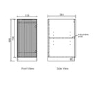 Technical Drawing Single Door Base Cabinet for Otti Noosa Fluted White 1060mm Laundry Cabinet Set - The Blue Space