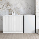 Otti Noosa Fluted White 1060mm Laundry Cabinet Set - The Blue Space