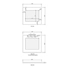 Technical Drawing - Laundry Top Stone for Otti Noosa Fluted White 650mm Mini Laundry