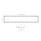 Technical Drawing Phoenix V Channel Drain TI 100 x 750mm Outlet 90mm 201-1225-51 - The Blue Space