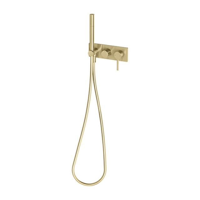 Phoenix Vivid Slimline Oval Wall Shower System Brushed Gold VV7490-12 - The Blue Space