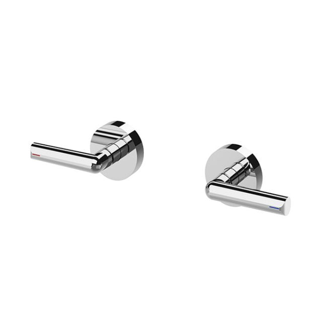 Phoenix Vivid Slimline Plus Lever Wall Top Assemblies 15mm Extended Spindles Chrome 119-0671-00-1 - The Blue Space