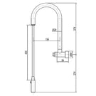 Technical Drawing Suprema Xpress Fit Retractable Wall Spout - Chrome SUP800RLS_CP - The Blue Space