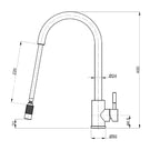 Technical Drawing Suprema Xpress Fit Xplorer Retractable Sink Mixer - Polished XFIT900RKM_PS - The Blue Space