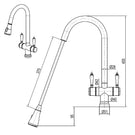 Technical Drawing Suprema Xpress Fit Xquisite Dual Handle Retracable Sink Mixer - Chrome XFIT1030RKM_PS - The Blue Space