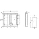 Technical Drawing Turner Hastings Coventry 90 x 81 Mirror Shaving Cabinet CO902SC - The Blue Space