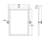 Technical Drawing Turner Hastings Mayer Pivot Rectangle Mirror 610mm x 495mm - Brushed Brass MAR462-BB - The Blue Space