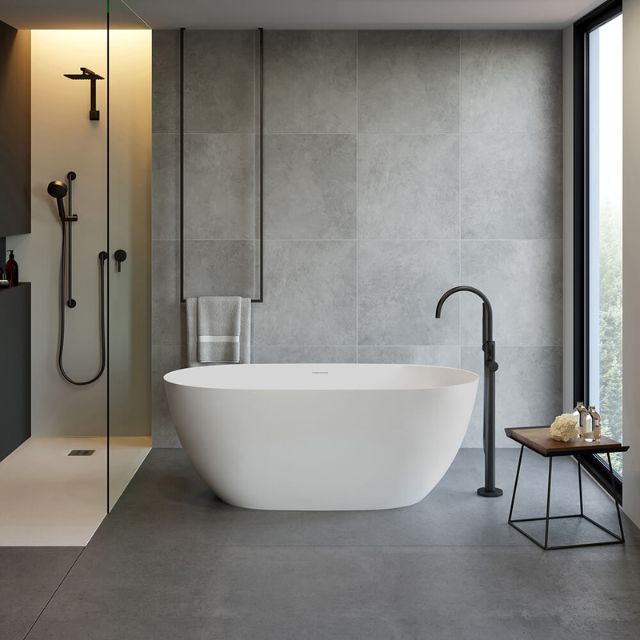 Shop Turner Hastings Narva 1600 MagnaCast Free Standing Bath - Matte White NA1600MCB - The Blue Space