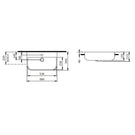 Technical Drawing Turner Hastings Narva 56 x 34 Semi-Recessed Basin NA56SRB - The Blue Space