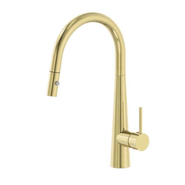 Nero Dolce Pull Out Sink Mixer With Vegie Spray Function Brushed Gold NR581009cBG - The Blue Space