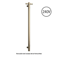 Thermogroup Thermorail 240 Volt Single Heated Towel Rail - Brushed Brass VSH900HBB - The Blue Space