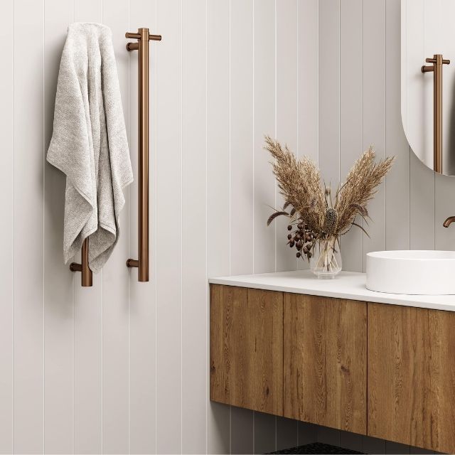 Thermogroup Thermorail 240 Volt Single Heated Towel Rail - Brushed Bronze