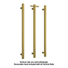 Angle Thermogroup Thermorail 240 Volt Single Heated Towel Rail - Brushed Gold VSH900HBG - The Blue Space