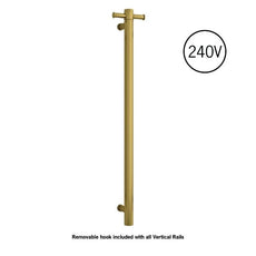 Thermogroup Thermorail 240 Volt Single Heated Towel Rail - Brushed Gold VSH900HBG - The Blue Space