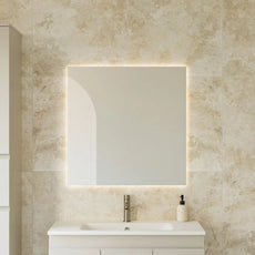 Timberline California Mirror - 750mm x 750mm Lifestyle with Mirror Lighting Upgrade CAL-M-750-750 | The Blue Space