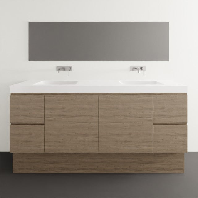 Timberline Carlo Floor standing Vanity with Grand Mineral Composite Top - 1800mm Double Basin CAR-V-1800-D-GND-F | The Blue Space