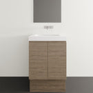 Timberline Carlo Floor standing Vanity with Grand Mineral Composite Top - 600mm Centre Basin CAR-V-600-C-GND-F | The Blue Space