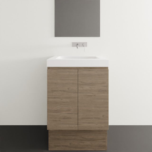 Timberline Carlo Floor standing Vanity with Grand Mineral Composite Top - 600mm Centre Basin CAR-V-600-C-GND-F | The Blue Space