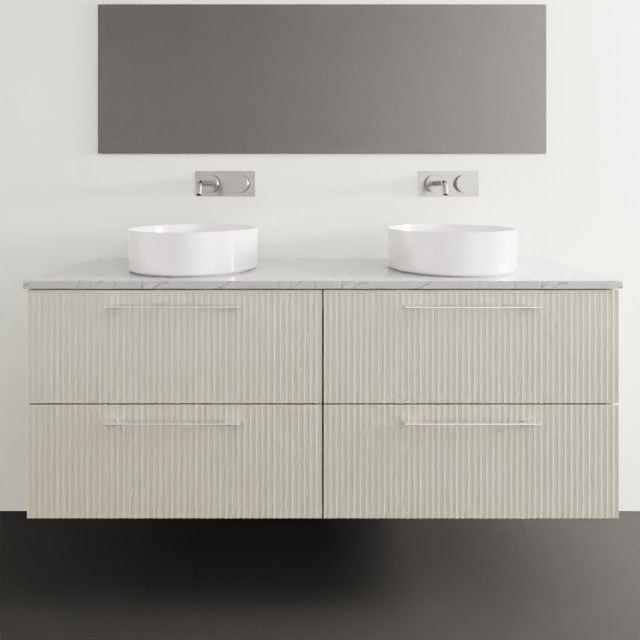 Timberline Henley Dockland Wall Hung Vanity With Above Counter Basin - 1500mm Double Basin HEN-V-1500-D-SSA-W-DL | The Blue Space