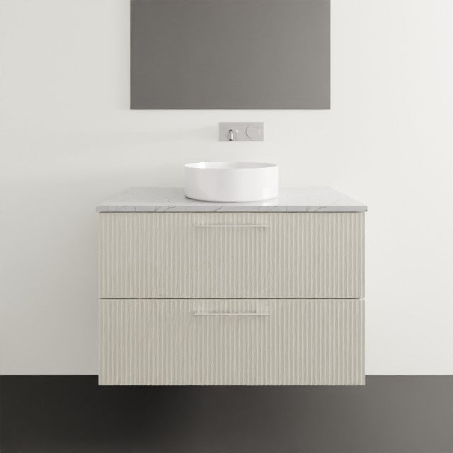 Timberline Henley Dockland Wall Hung Vanity With Above Counter Basin - 900mm Single Basin HEN-V-900-C-SSA-W-DL | The Blue Space