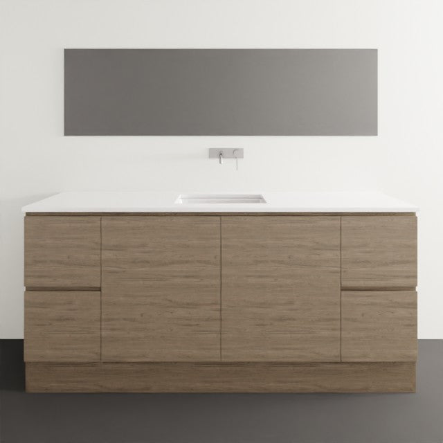 Timberline Nevada Floor Standing Vanity with SilkSurface Top & Under Counter Basin - 1800mm Single Basin NEV-V-1800-C-SSU-F | The Blue Space