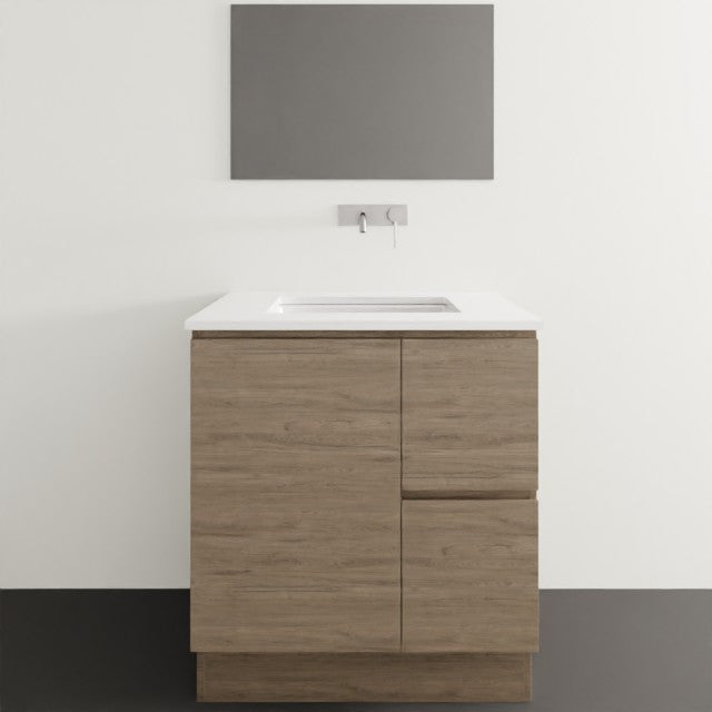 Timberline Nevada Floor Standing Vanity with SilkSurface Top & Under Counter Basin - 750mm Single Basin NEV-V-750-C-SSU-F | The Blue Space