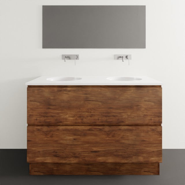 Timberline Nevada Plus Floor Standing Vanity with SilkSurface Top & Under Counter Basin - 1200mm Double Basin NEVP-V-1200-D-SSU-F | The Blue Space