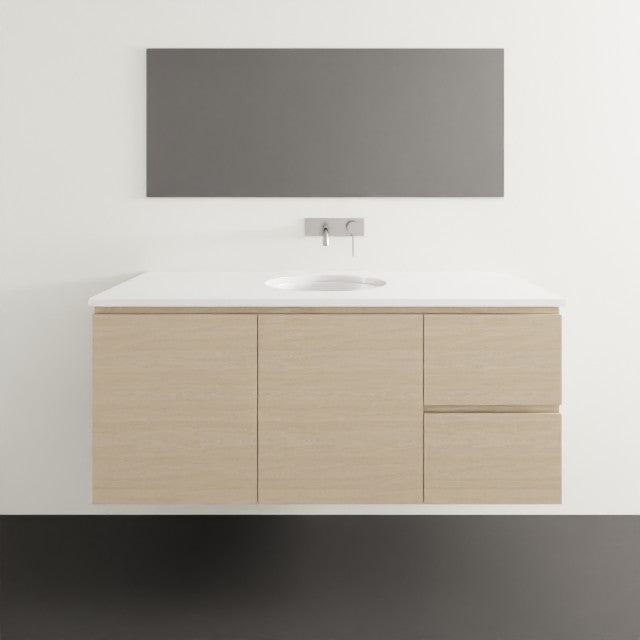 Timberline Nevada Wall Hung Vanity with SilkSurface Top & Under Counter Basin - 1200mm Single Basin NEV-V-1200-C-SSU-W | The Blue Space