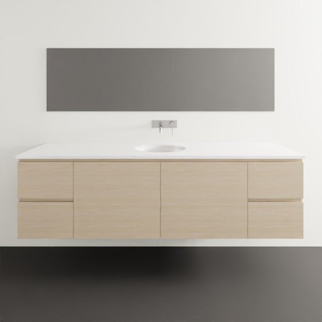 Timberline Nevada Wall Hung Vanity with SilkSurface Top & Under Counter Basin - 1800mm Single Basin NEV-V-1800-C-SSU-W | The Blue Space