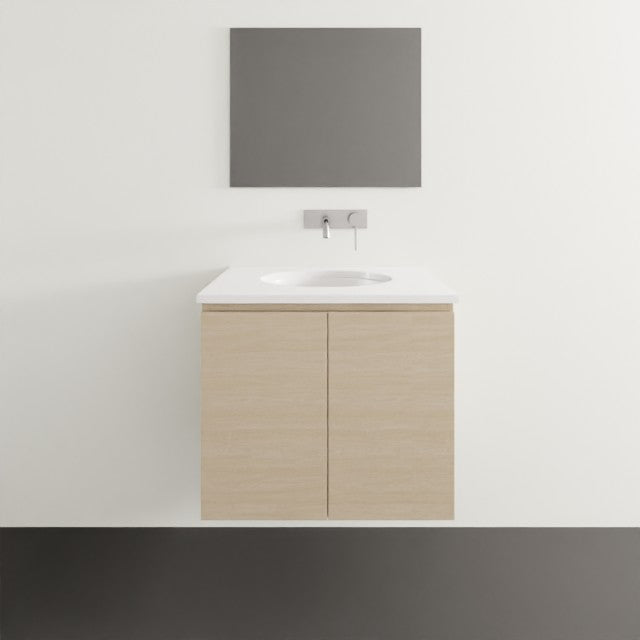 Timberline Nevada Wall Hung Vanity with Silk Surface Top & Under Counter Basin - 600mm Single Basin NEV-V-600-C-SSU-W | The Blue Space