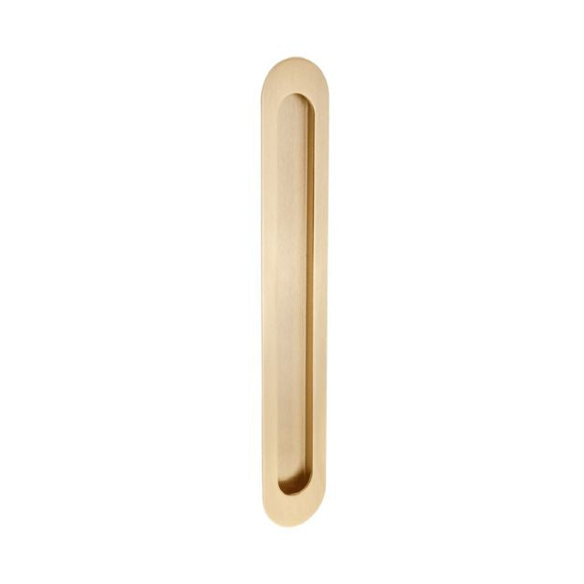 Zanda Duke Flush Pull 250 x 40mm Satin Brass 5314.SB - The Blue Space