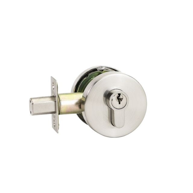 Zanda Futura Round Slimline Double Cylinder Deadbolt Brushed Nickel