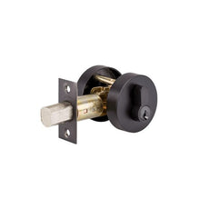 Zanda Futura Round Slimline Double Cylinder Deadbolt Matte Black 9061.BLK - The Blue Space