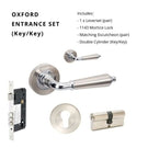 Zanda Oxford Entrance Set 70mm Key/Key Brushed Nickel/Chrome 10074.3.BN/CP - The Blue Space