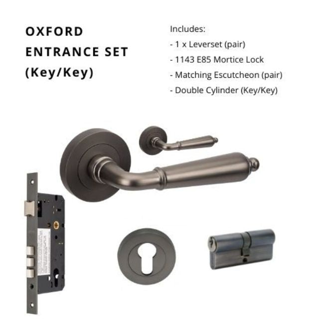 Zanda Oxford Entrance Set 70mm Key/Key Graphite Nickel 10074.3.GN - The Blue Space