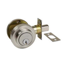 Zanda Round Slimline Deadbolt Single Cylinder Brushed Nickel 9063.BN - The Blue Space