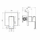 Technical Drawing: Chao Mini Shower Mixer Matte Black