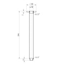 Technical Drawing: Star Round Ceiling Arm Brushed Nickel
