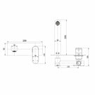 Technical Drawing: Eva Mini Wall Bath/Basin Mixer Matte Black