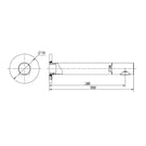 Technical Drawing: Star Bath Spout 200mm PVD Brushed Nickel