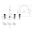 Technical Drawing: Modern National Cadence 1/4 Turn Kitchen Set Matte Black