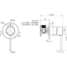 Technical Drawing: Star Mini Shower Mixer PVD Brushed Bronze