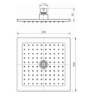 Technical Drawing: Square Shower Head Black