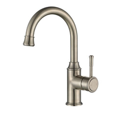 Modern National Montpellier High Rise Goose Neck Basin Mixer Brushed Nickel | The Blue Space