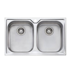 Oliveri Diaz double bowl topmount sink 1TH - The Blue Space