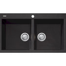 Oliveri Santorini black double bowl topmount sink 1TH - The Blue Space