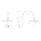 Technical Drawing: Montpellier Shower Arm and Rose Brushed Nickel