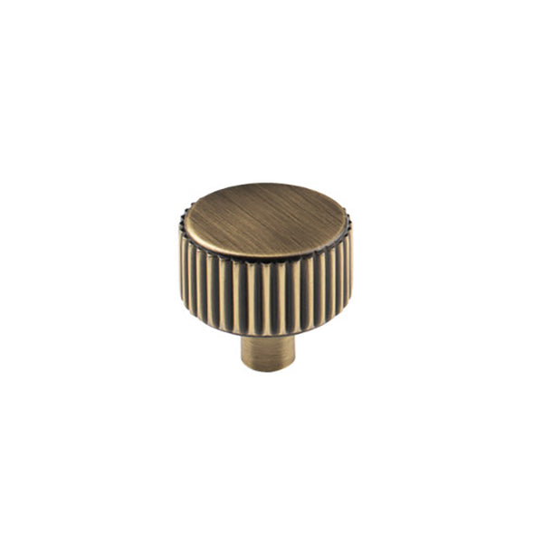 Modern Fluted Brushed Brushed Brass Cabinet Knob + Reviews