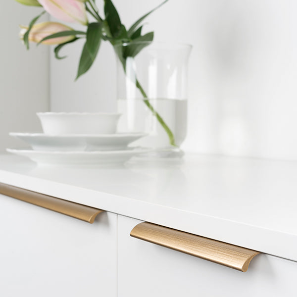 Momo Handles Ona Lip Pull Handle Brushed Brass - Shop at The Blue Space